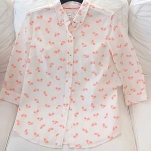 Anthropologie Post Mark Bicycle Print Shirt